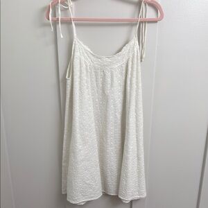 Cream Relaxed Tie Front Camisole Mini Dress